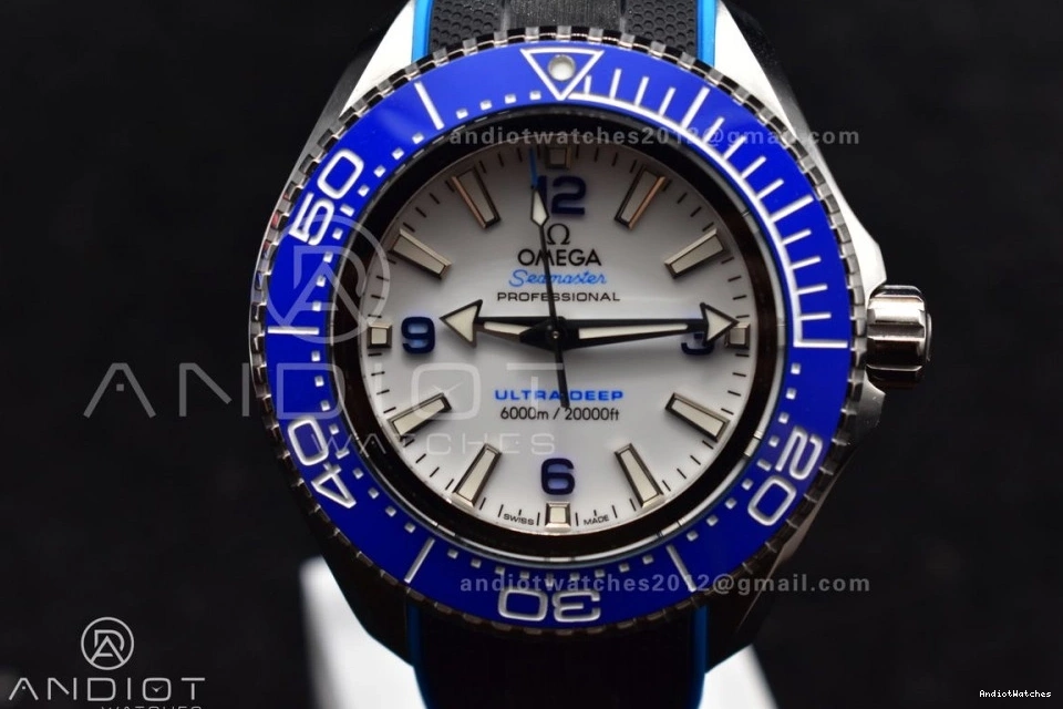 Dial Edition 1:1 Black on White 6000M Versatile Blue TF Bezel SS Rubber Deep Ultra 1078 A Best Ceramic Strap Seamaster 0328